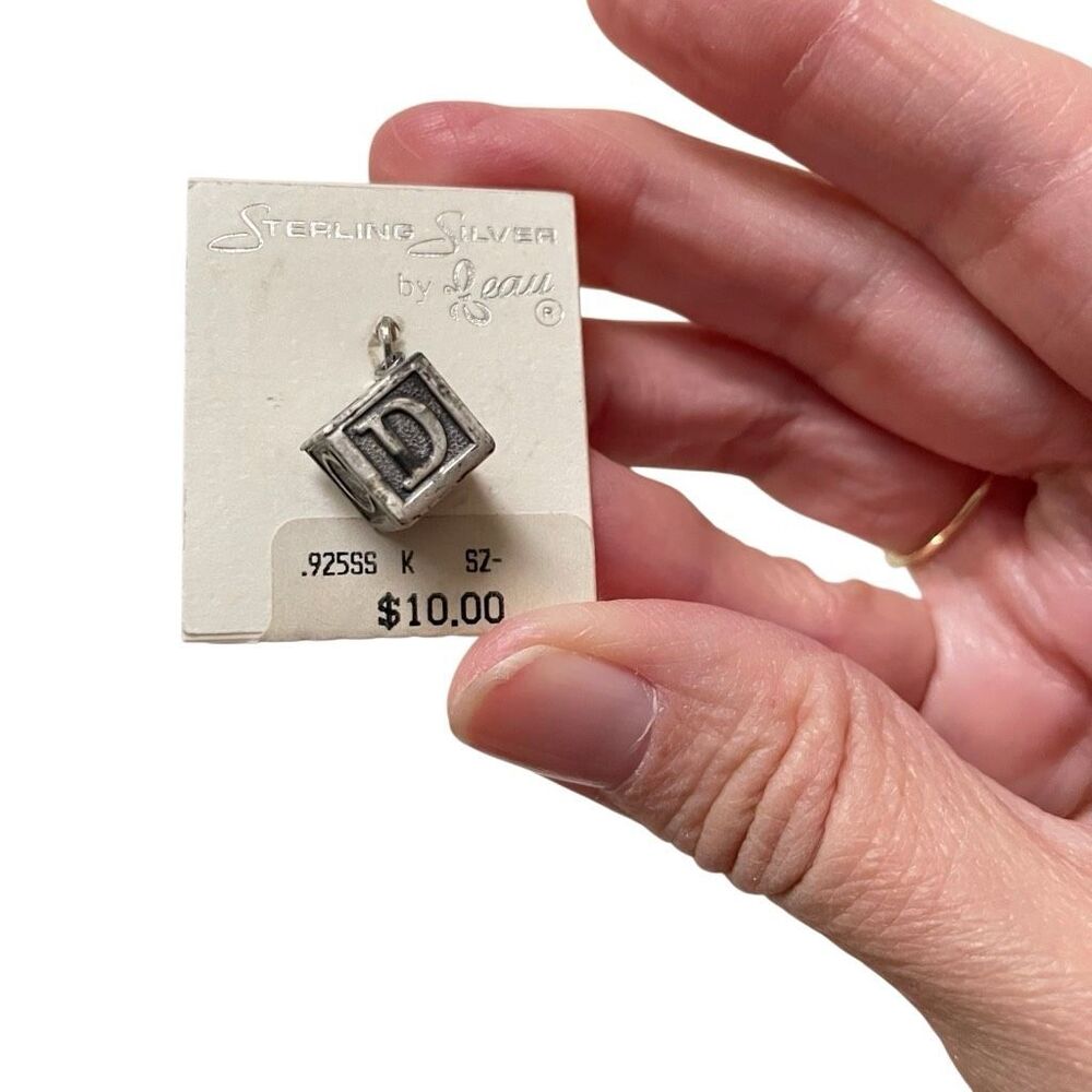 Vintage Beau 925 Sterling‎ Baby Alphabet Block Charm ABCDE NEW